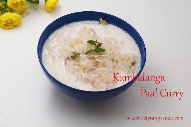 Kumbalanga paal curry - Ash gourd stewed in coconut milk
