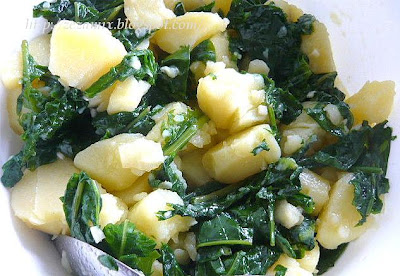 potatoes with dandelions