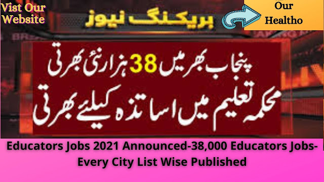 Educators Jobs 2021 Announced-38,000 Educators Jobs-Every City List Wise Published