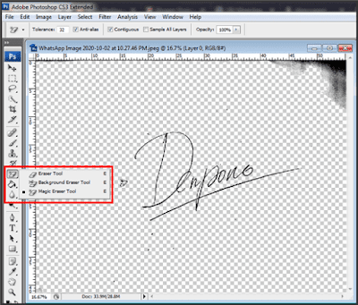 Menghapus Background Tanda Tangan di Photoshop