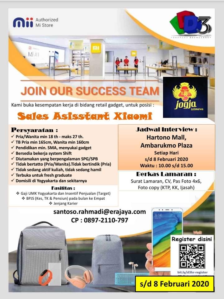 Lowongan Kerja Spg Spb Untuk Modern Market Hp Xiaomi Yogyakarta Loker Swasta