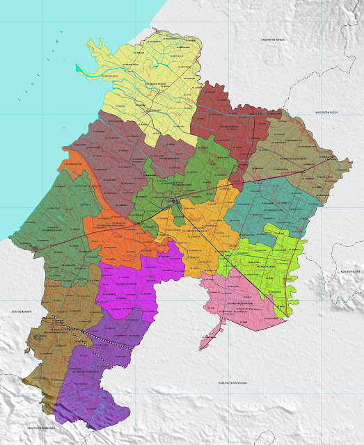 Gambar Peta administrasi kabupaten Demak