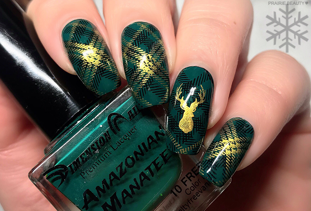 12 NAILS OF CHRISTMAS: Festive Green Plaid Reindeer Nail Art - Prairie ...