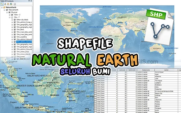 Portabel Peta Natural Earth dengan Arcmap-GQIS Format SHP