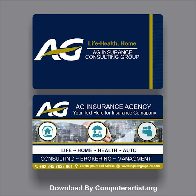 Insurance Business Card, Free Template Download Computerartist