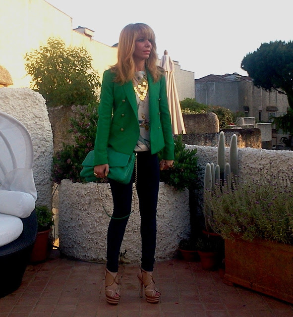 Zara Green Blazer Don't Call Me Fashion Blogger! Roma