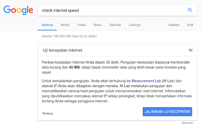 Menguji Kecepatan Internet dengan Google Search