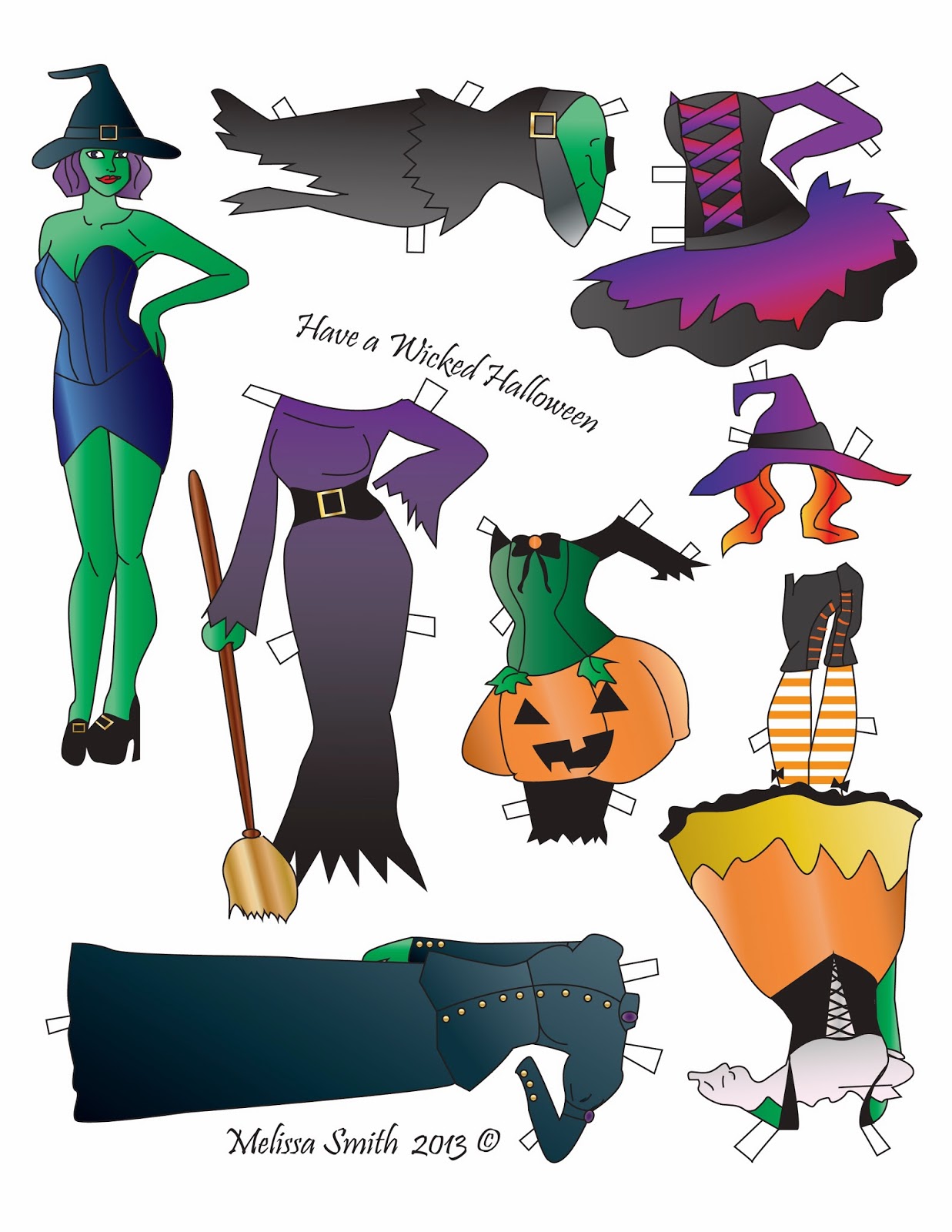 Miss Missy Paper Dolls: witch halloween paper doll