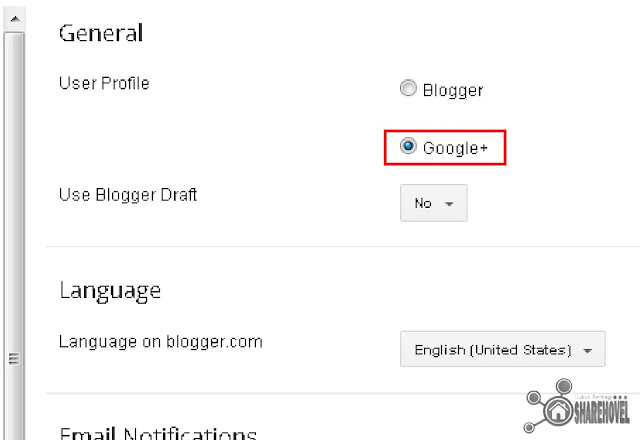 Switch Blogger Account to Google Plus Select Google Plus User Account - Cara Menghilangkan Using Blogger as Unknown di dashboard blogger - sharehovel