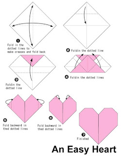 membuat hati menggunakan kertas origami