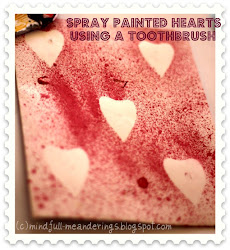 card spray valentine heart toothbrush paint simple painted paper hearts perfect mom artsy