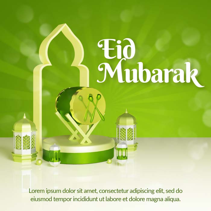3d Happy Eid Mubarak Social Media PSD Template 3d Happy Eid Mubarak Social Media PSD Template