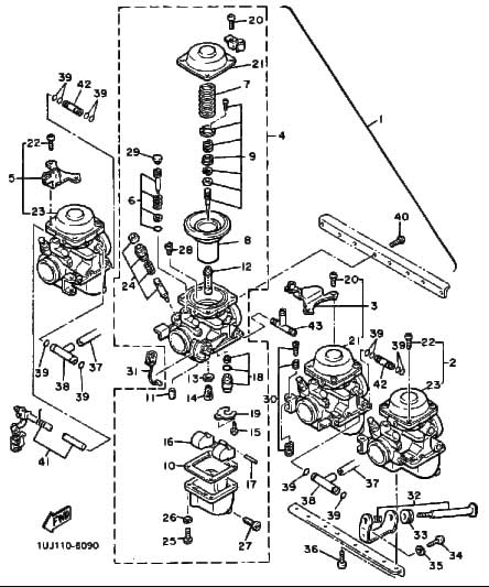 1986 Yamaha Radian YX600 Carburetor diagram