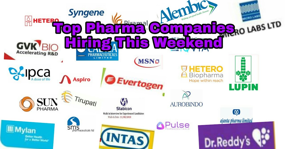 Top Pharma Companies Hiring this Weekend 13th & 14th October 2018