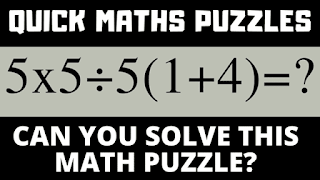 Can you solve this maths puzzle? 5x5÷5(1+4)=?