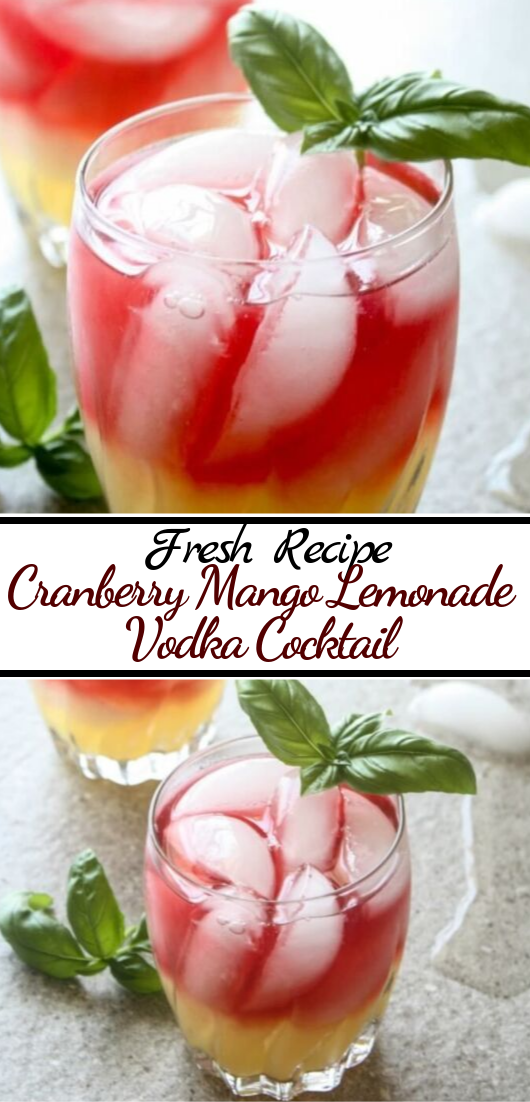 Cranberry Mango Lemonade Vodka Cocktail healthydrink easyrecipe 