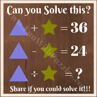 Triangle and Star Math Number Riddle | Kids Math Riddles with Answers