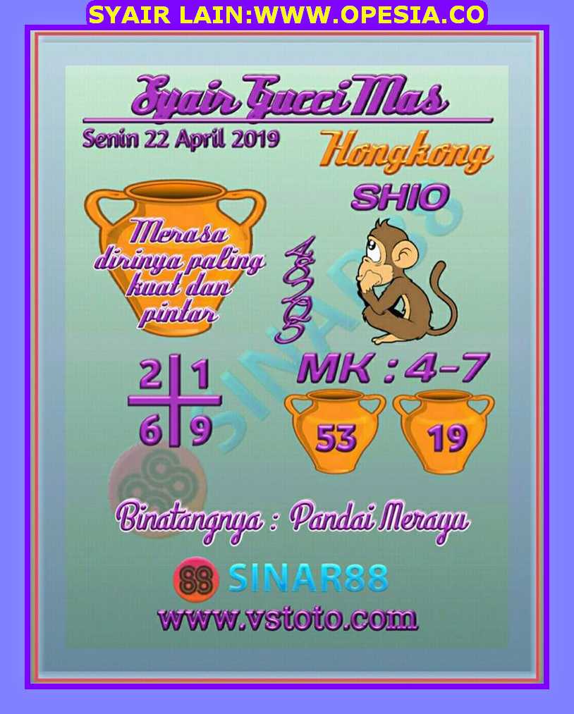 Kode Syair Hk Senin 22 April 2019 Opesia Official Kode Syair Hk Senin 22 April 2019 Opesia Official