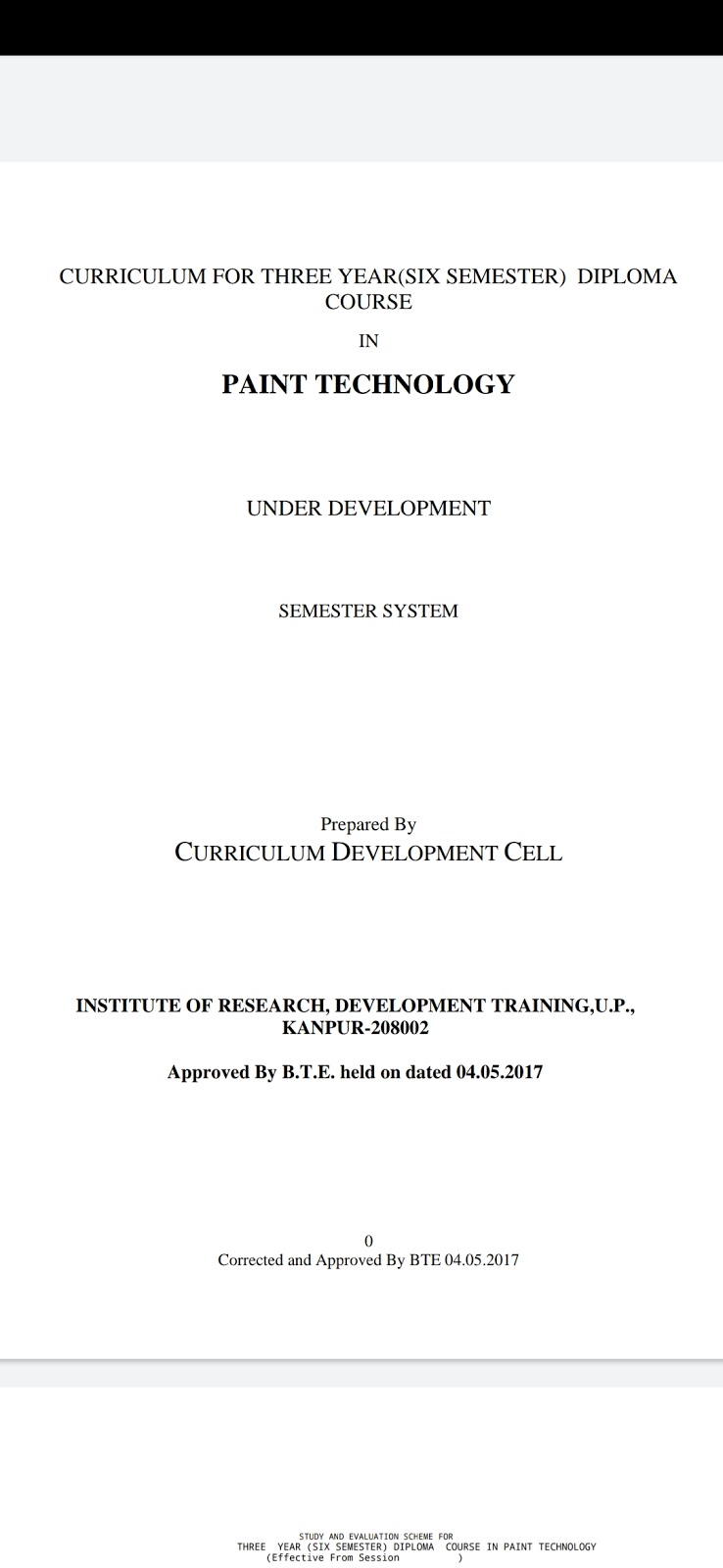 PAINT TECHNOLOGY SYLLABUS 2020 BookPaper etc. Chemical and Paint