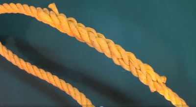 braided loop of a yellow rope