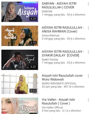 Viral di Youtube lagu "Aisyah Istri Rasulullah" 