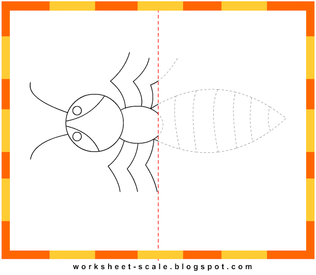 Free Printable Drawing worksheets for kids: Ant worksheet