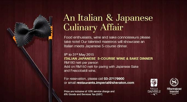 Italian & Japanese culinary affair, Vila Danieli, Sheraton Imperial KL, Frescobaldi wine, Japanese Sake, Chef Kamaruddin, 