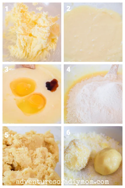 collage of images depicting how to make lemon sugar cookies