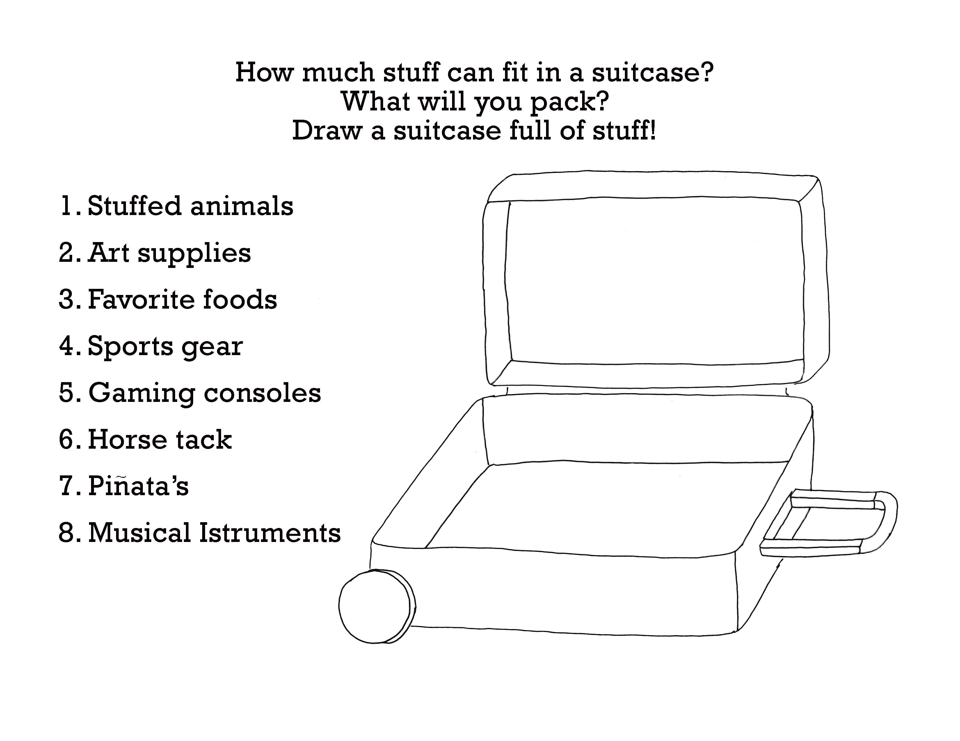 Hey, That's My Art Teacher Fill a Suitcase Drawing Prompt