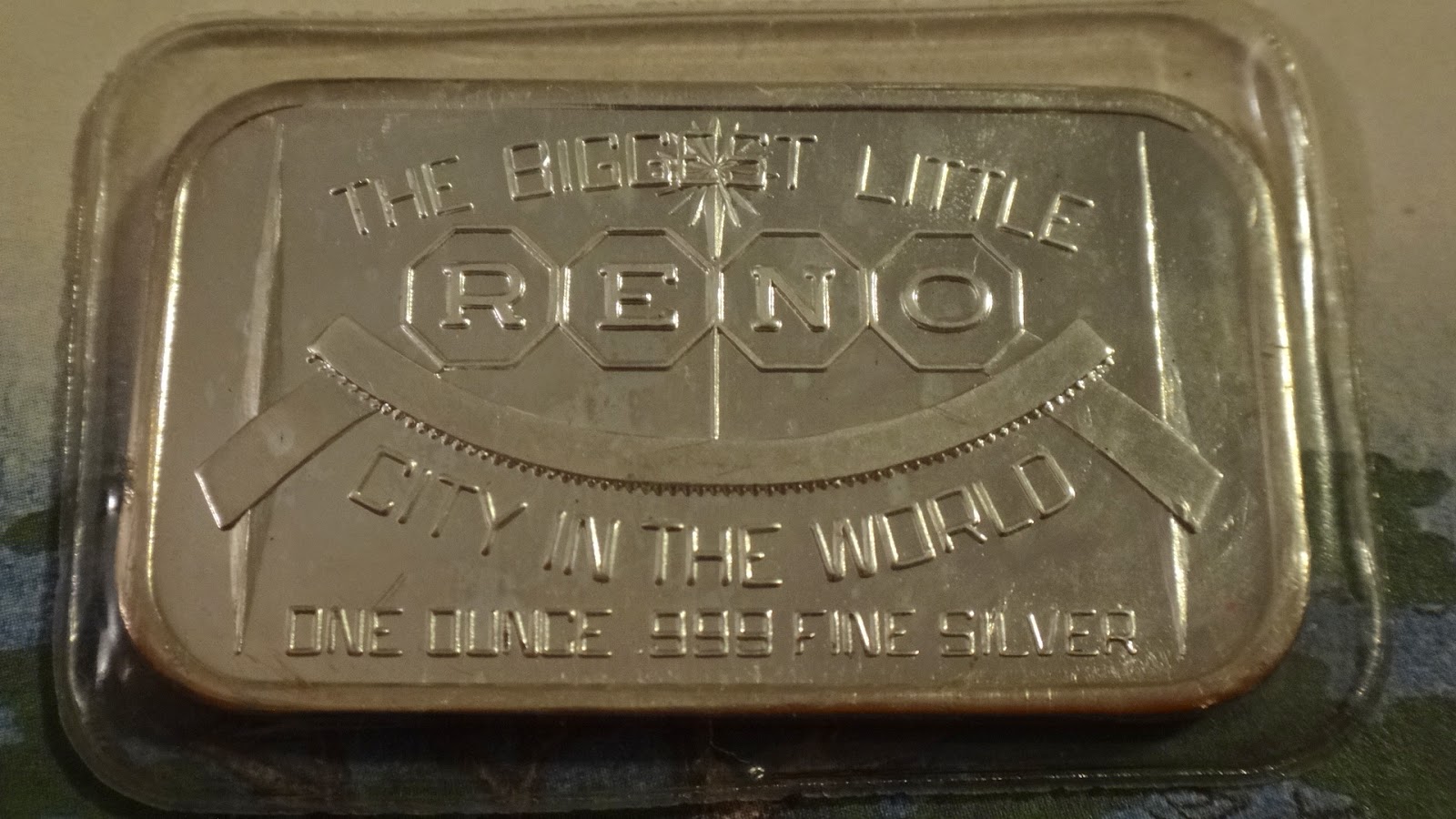 Silver Gold Bar RENO and EAGLE LANDING Two Vintage 1oz 999 Silver