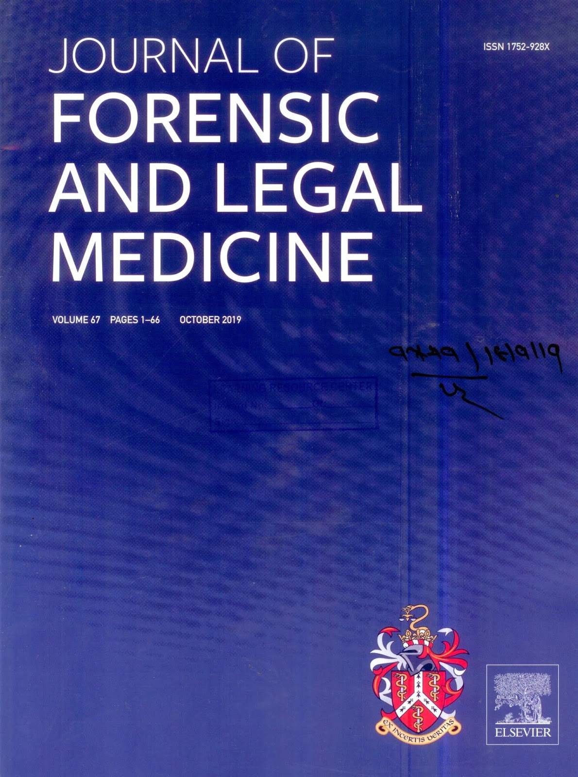 https://www.sciencedirect.com/journal/journal-of-forensic-and-legal-medicine/vol/67/suppl/C