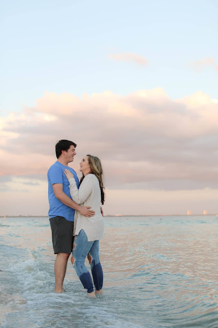 Sanibel Engagement Pictures toes in the water