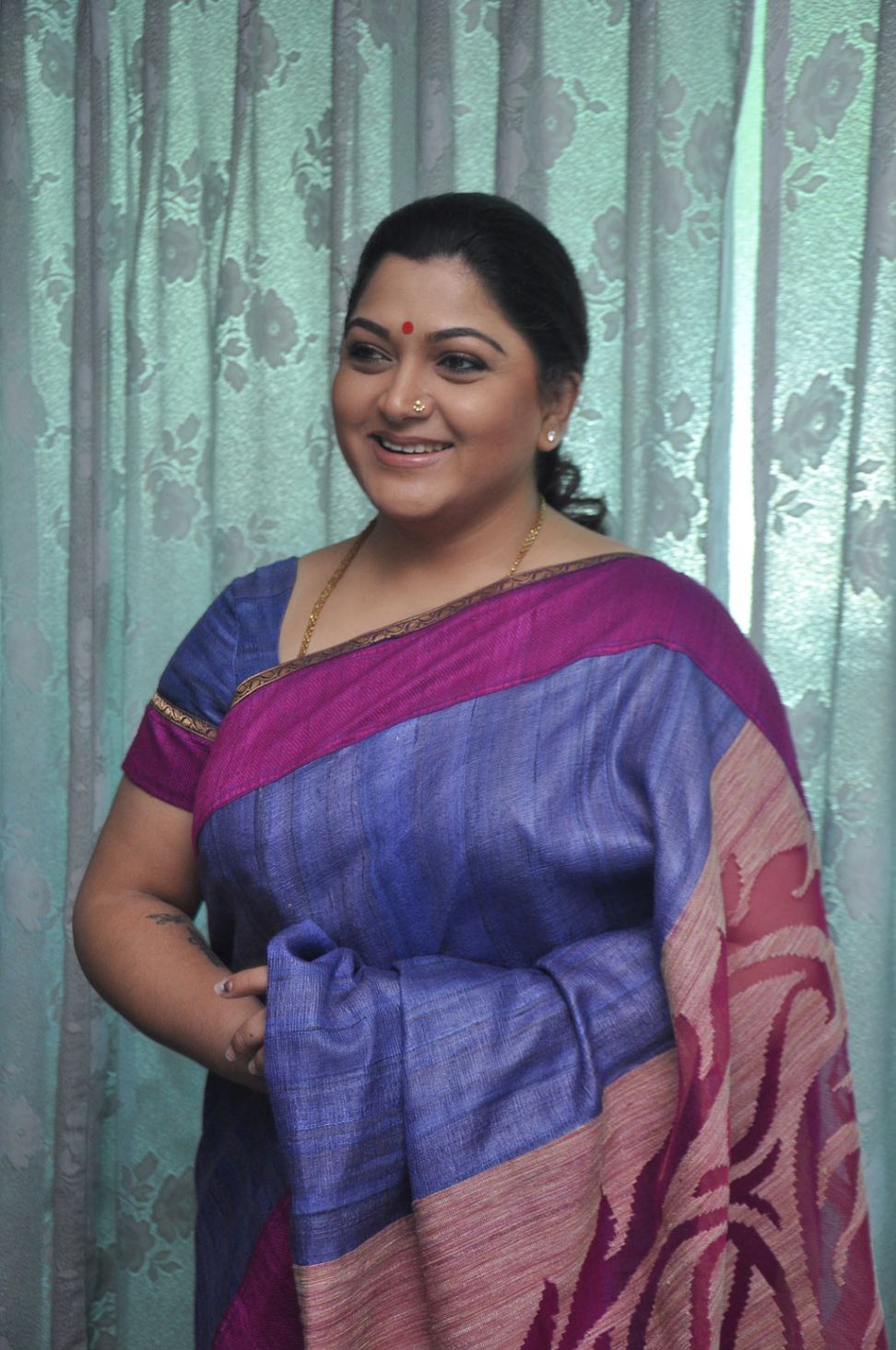 Kushboo Hot In Silk Saree Latest Stills  One Cine Gallery-5609