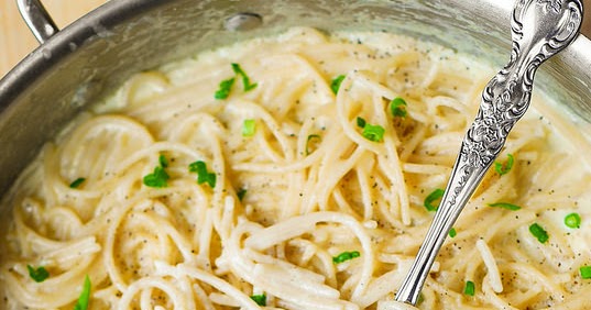 Creamy Four Cheese Garlic Spaghetti Sauce | Red White Apron