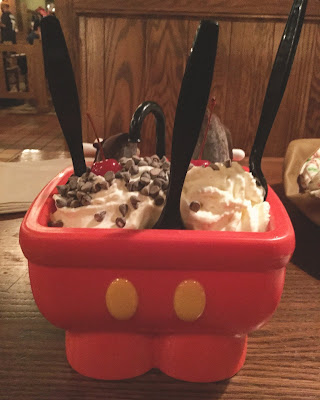 ice cream in mickey pants bowl