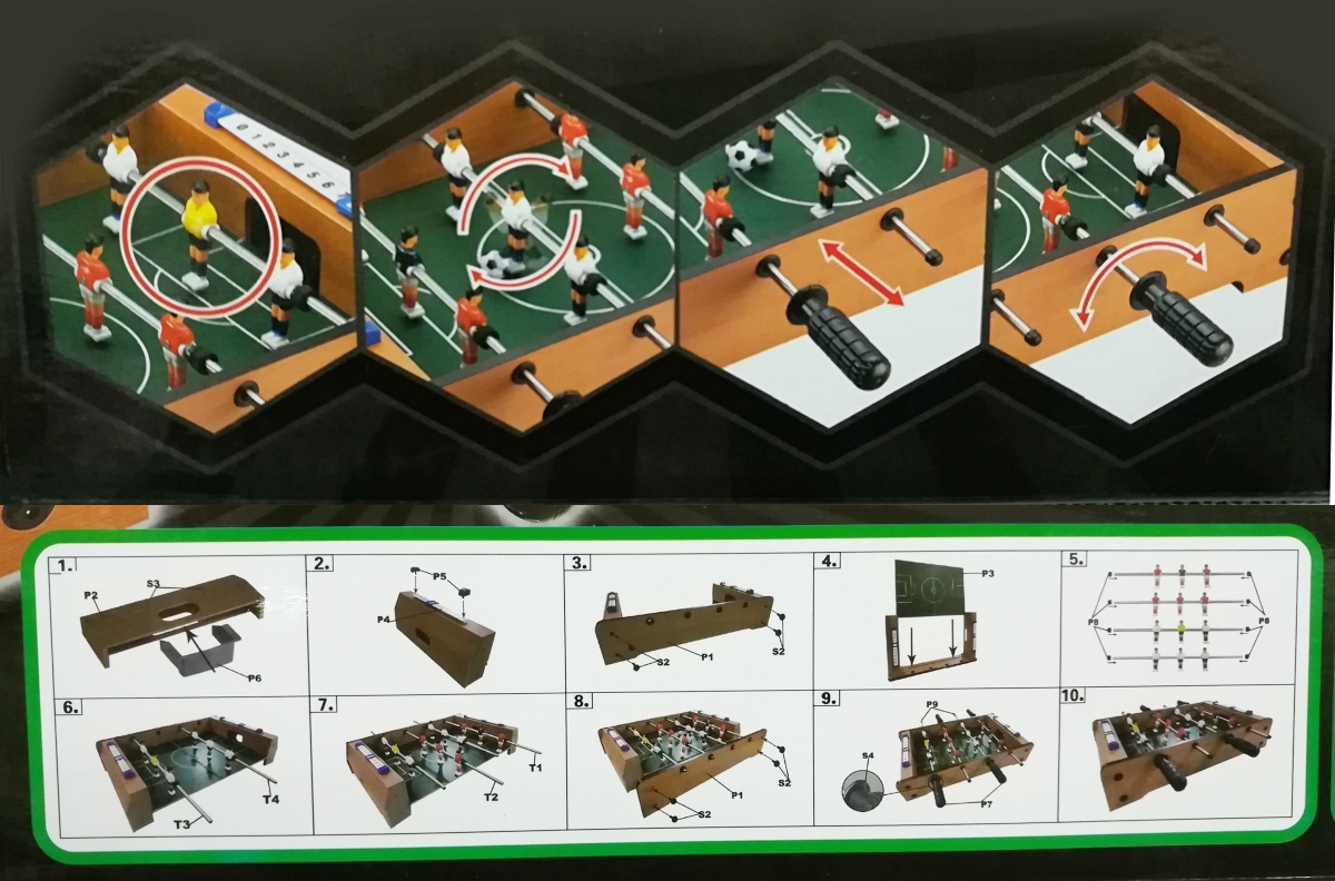 BongBongIdea Wood 20" Tabletop Soccer Game Foosball Football Table