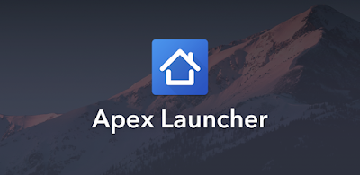 Apex launcher apk with blue background
