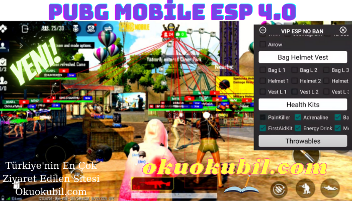 Pubg Mobile 1.2 VIP ESP NO BAN 4.0 SPS, Kutu, Sağlık, İsim Özel Hile İndir 2021