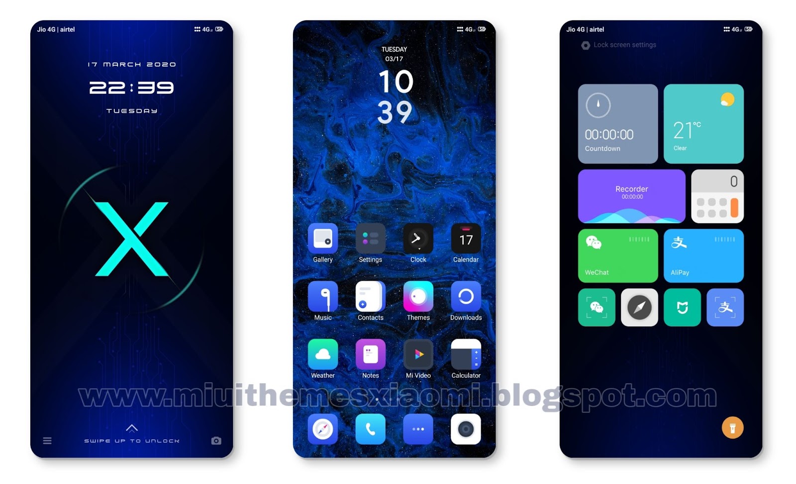 Space Blue Dual MIUI Theme Download For Xiaomi Mobile MIUI Themes