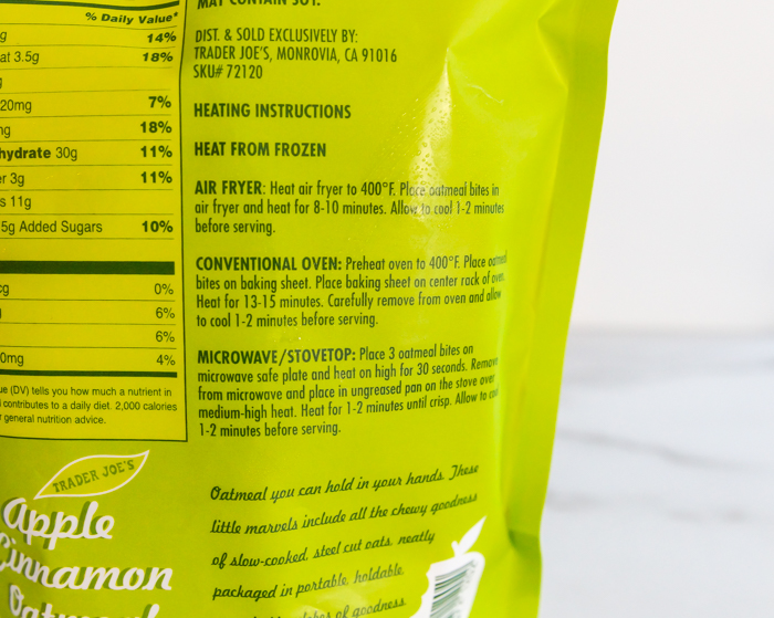 Trader Joe's Apple Cinnamon Oatmeal Bites Review Sweet on Trader Joe's