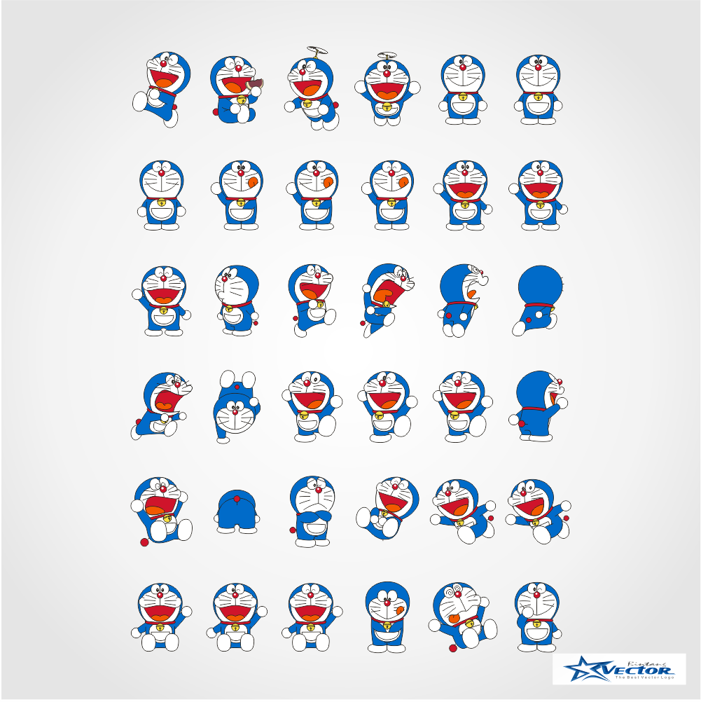 Doraemon Logo Vector cdr Part2 Free Download BintangVector