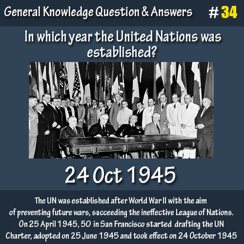 In which year the United Nations was established?