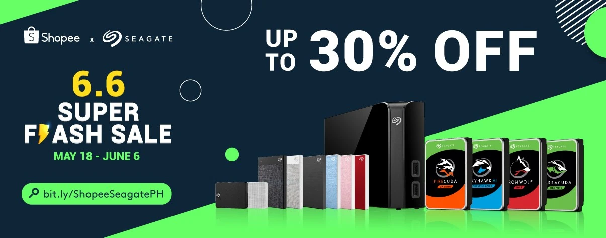30% Amazing Deals from Seagate Available Exclusively at the Shopee 6.6 Super Flash Sale!   