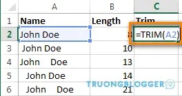 Hướng dẫn 3 cách xoá khoảng trắng thừa trong Excel