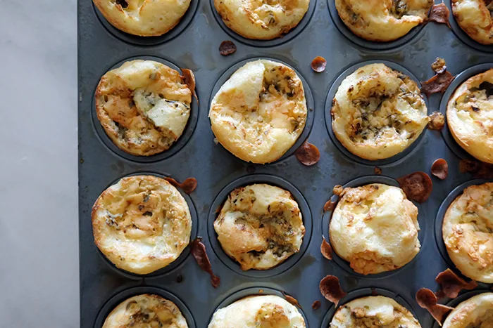 baked popover muffins in mini muffin tin