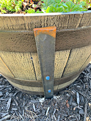 planters into ground cement string diy he secure pounded portion secured pots hardware then lights