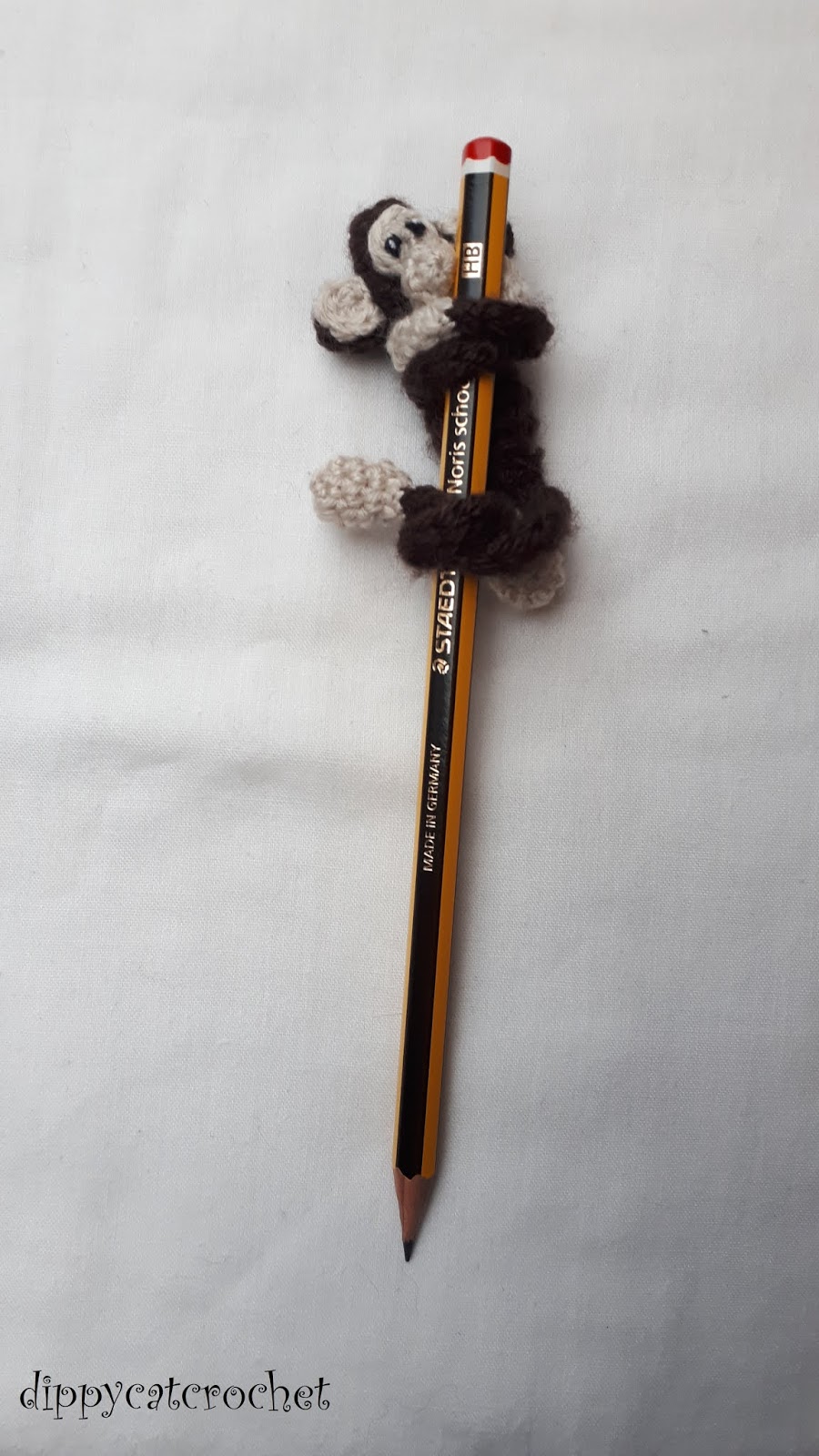 Dippy Cat Crochet Cheeky Monkey Pencil Topper