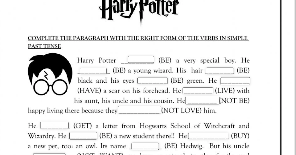 English Corner 6è HARRY POTTER AND PAST SIMPLE