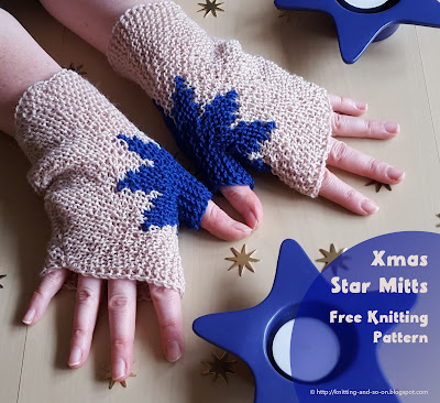 Xmas Star Mitts - Free Knitting Pattern by Knitting and so on
