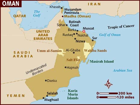 Omán - mapa